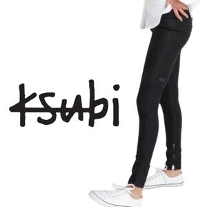 KSUBI Skinny Zip Ankle Jeans Spray On Grease Denim - Size 26